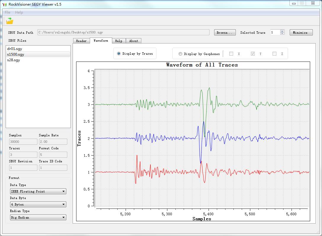 Seg Y Viewer A Module From Rockvisioner Microseismic Lab